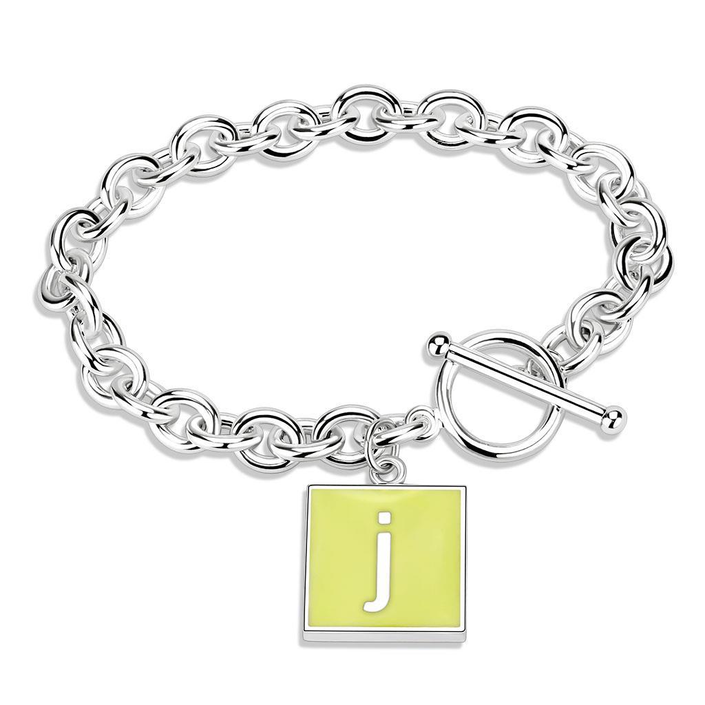 JCE4648 High-Polished Brass Bracelet with Epoxy in Emerald