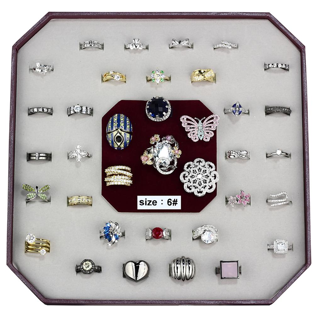 JCE-012-SIZE6 012-SIZE6 - Assorted Brass Ring with Assorted  in Assorted